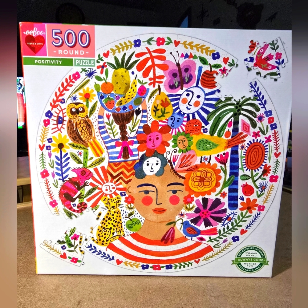 Eeboo 500-Piece Round Positivity Puzzle